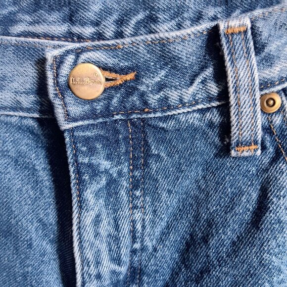 35x29 Vintage L.L. Bean Mens Flannel Lined Jeans Straight Fit Denim 1990's Mex - Picture 4 of 7